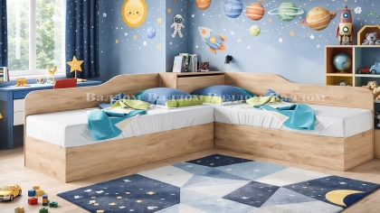 Ъглови легла Сара 2043 сонома, за матраци 90/200