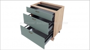 Шкаф с три чекмеджета 80 см, олив с Hettich